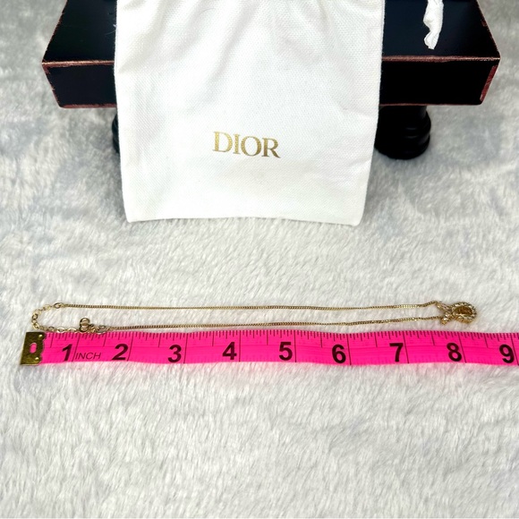 Dior necklace gold and rhinestone with Dior mini dust bag gift set - Picture 4 of 4